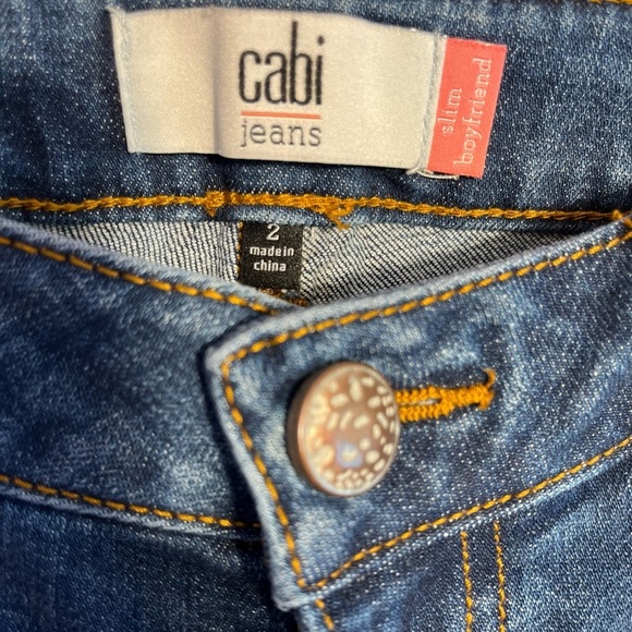 Cabi Slim Boyfriend Jeans Low Rise Straight Patchwork Size 2 - Picture 6 of 9